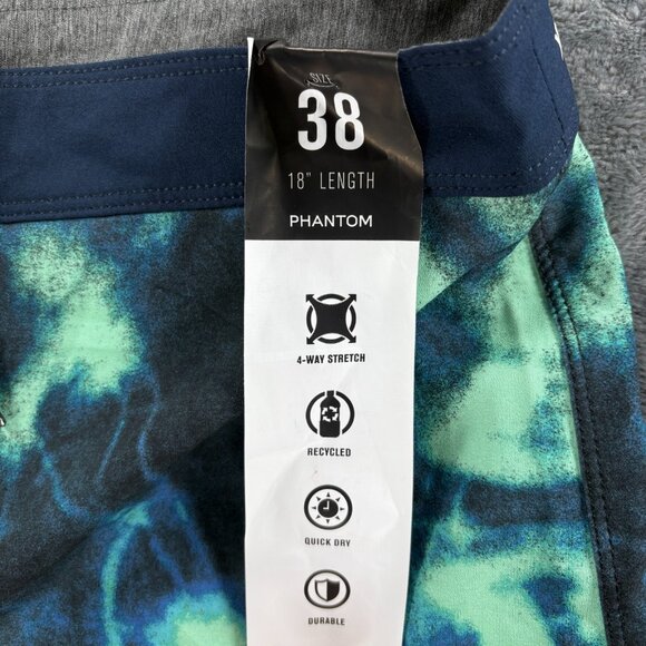 Hurley Phantom Eco Board Shorts Men 38 Tie Dye 18" Swim Trunks Beach Surf NWT - Picture 3 of 11